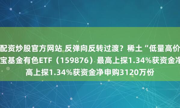 配资炒股官方网站 反弹向反转过渡？稀土“低量高价”增厚利润，华宝基金有色ETF（159876）最高上探1.34%获资金净申购3120万份